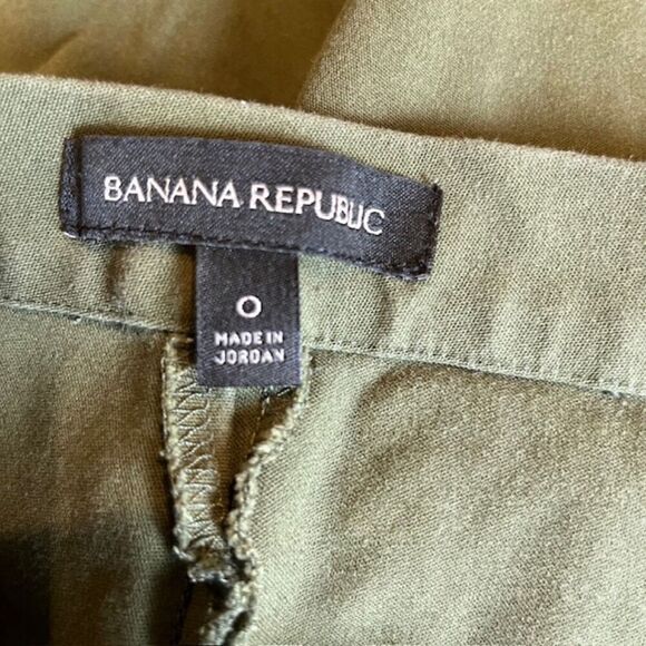 Banana Republic Devon Olive Green Flat Stretch Seamed Legging Side Zip Size 0 - Picture 10 of 12